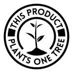 Logo with text 'This product plants one tree' and a tree icon.